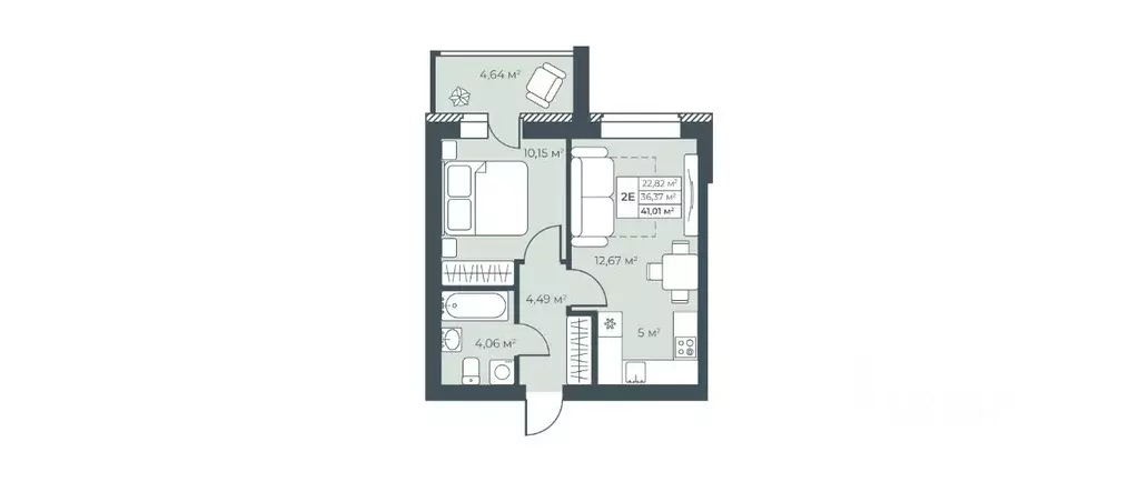 2-к кв. Нижегородская область, Выкса инженера Шухова кв-л,  (41.01 м) - Фото 0