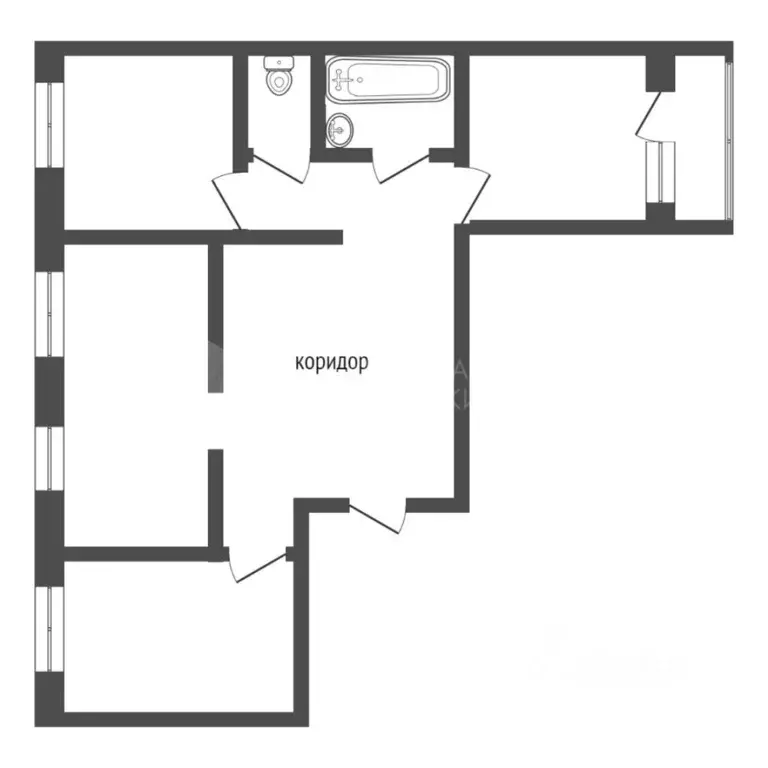3-к кв. Тюменская область, Тюмень ул. Домостроителей, 26к2 (79.8 м) - Фото 2