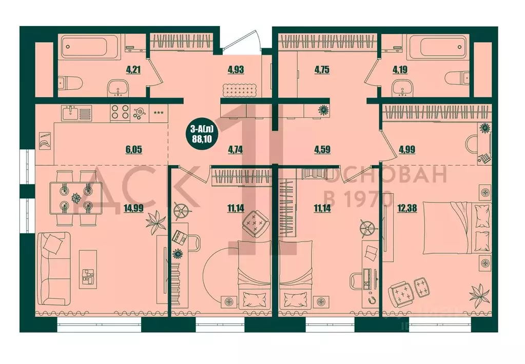 3-к кв. Ханты-Мансийский АО, Сургут 39-й мкр, Крылов жилой комплекс ... - Фото 1