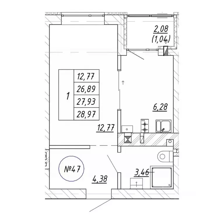 1-к кв. Калининградская область, Зеленоградск  (28.97 м) - Фото 0