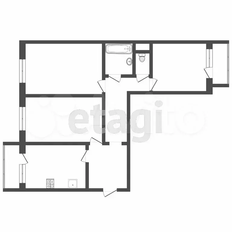 3-к. квартира, 92,5 м, 8/16 эт. - Фото 0