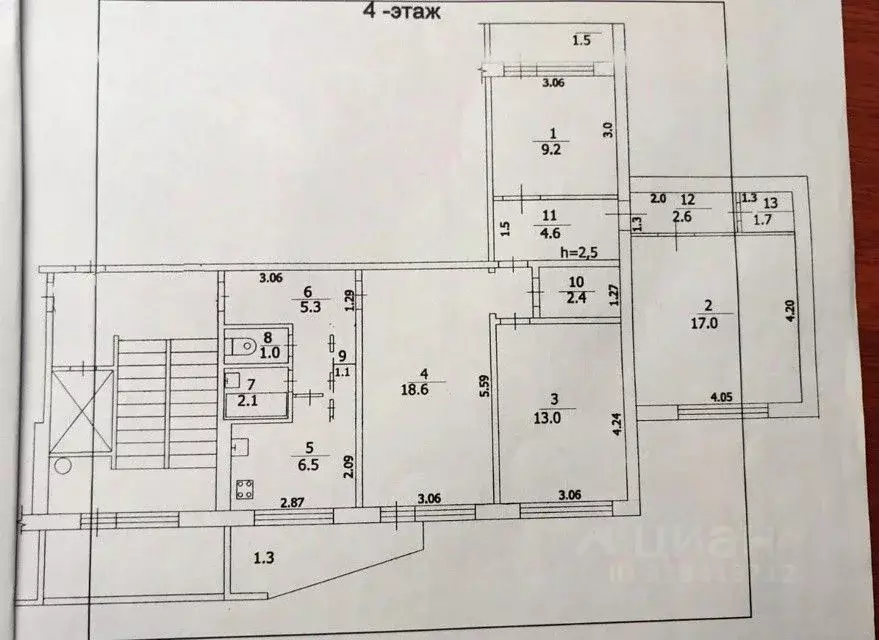 4-к кв. Мордовия, Саранск ул. Коваленко, 43 (85.1 м) - Фото 2