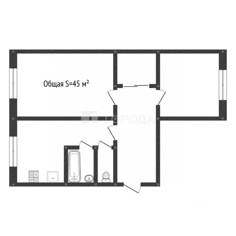 2-к кв. Алтайский край, Барнаул ул. Юрина, 244 (45.0 м) - Фото 1