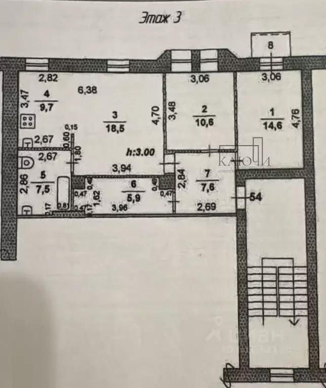 3-к кв. Челябинская область, Магнитогорск ул. Куйбышева, 24 (74.5 м) - Фото 2