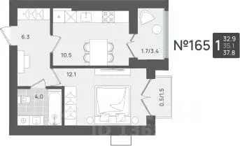 1-к кв. Калининградская область, Пионерский Рабочая ул., 11 (35.1 м) - Фото 1