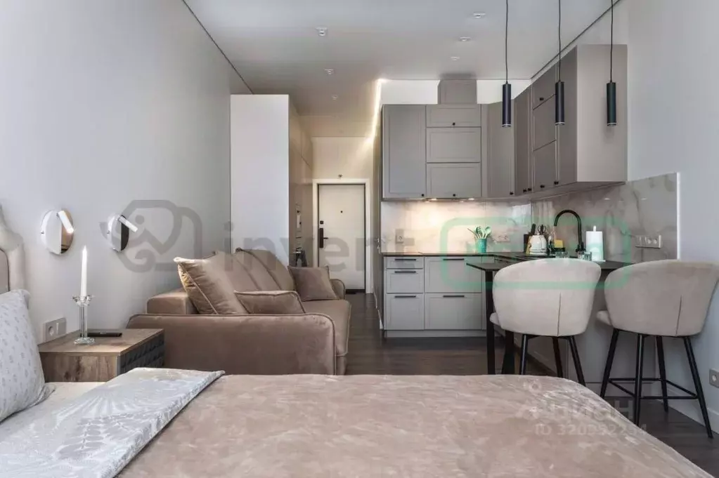 Студия Калининградская область, Зеленоградск ул. Гагарина, 87 (32.7 м) - Фото 1