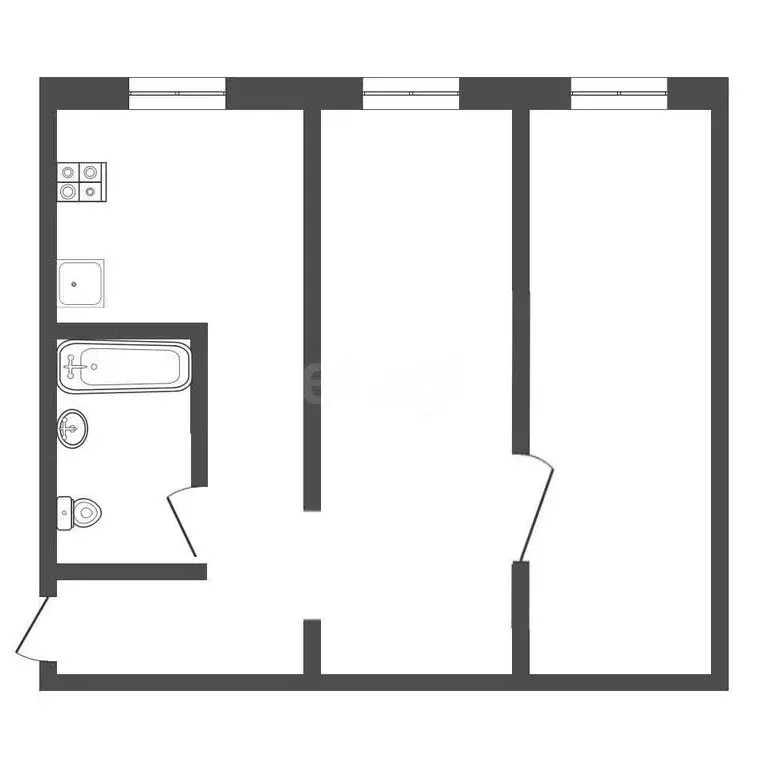 2-комнатная квартира: Ефремов, Красноармейская улица, 81 (48 м) - Фото 1