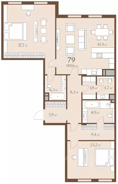 3-к кв. Москва Софийская наб., 18 (149.6 м) - Фото 1