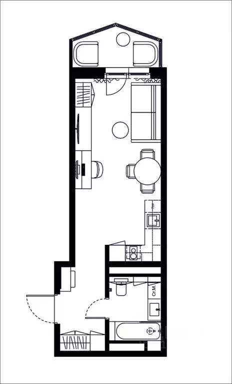 1-к кв. Иркутская область, Иркутск Донская ул., 5Д (34.49 м) - Фото 2