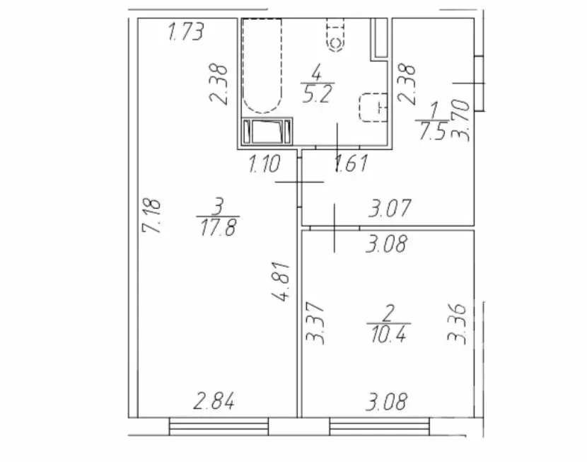 1-комнатная квартира: Санкт-Петербург, Варфоломеевская улица, 6 (40.9 ... - Фото 2