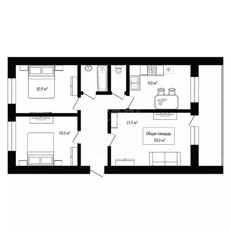 3-к кв. Новосибирская область, Новосибирск ул. Боровая Партия, 16 ... - Фото 1