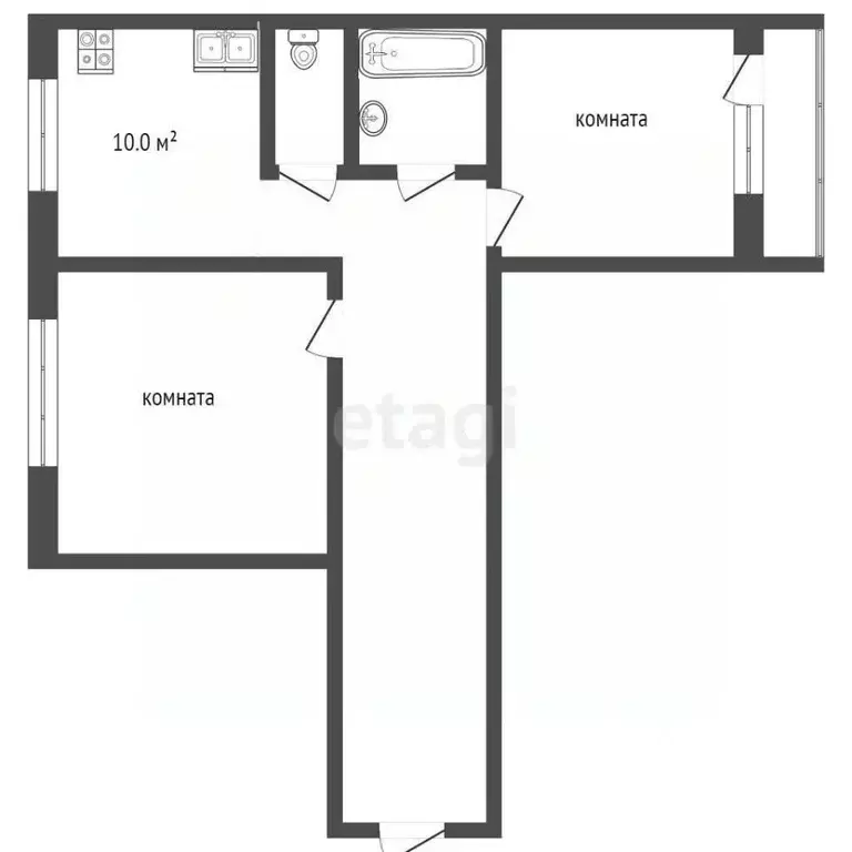 2-к кв. Ямало-Ненецкий АО, Ноябрьск ул. 8 Марта, 11 (51.5 м) - Фото 2
