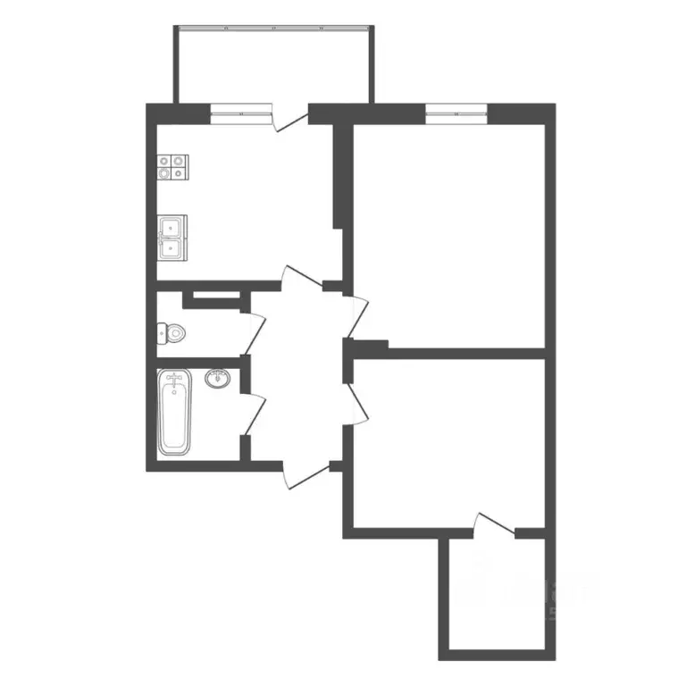 2-к кв. Тюменская область, Тюменский муниципальный округ, д. Патрушева ... - Фото 1