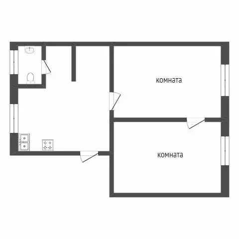 2-комнатная квартира: деревня Коряково, 1 (42 м) - Фото 0