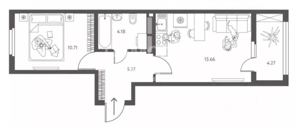 2-к кв. Липецкая область, Липецк ул. Перова, 2Д (38.06 м) - Фото 2