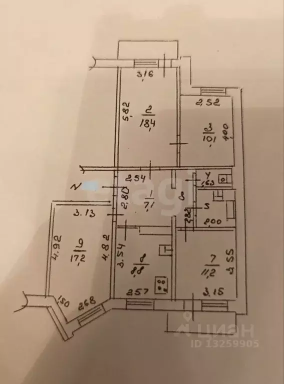 4-к кв. Липецкая область, Липецк ул. М.И. Неделина, 55 (80.2 м) - Фото 2