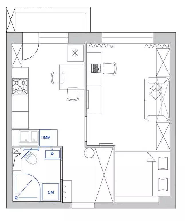 1-комнатная квартира: Казань, проспект Ямашева, 89 (32.5 м) - Фото 1