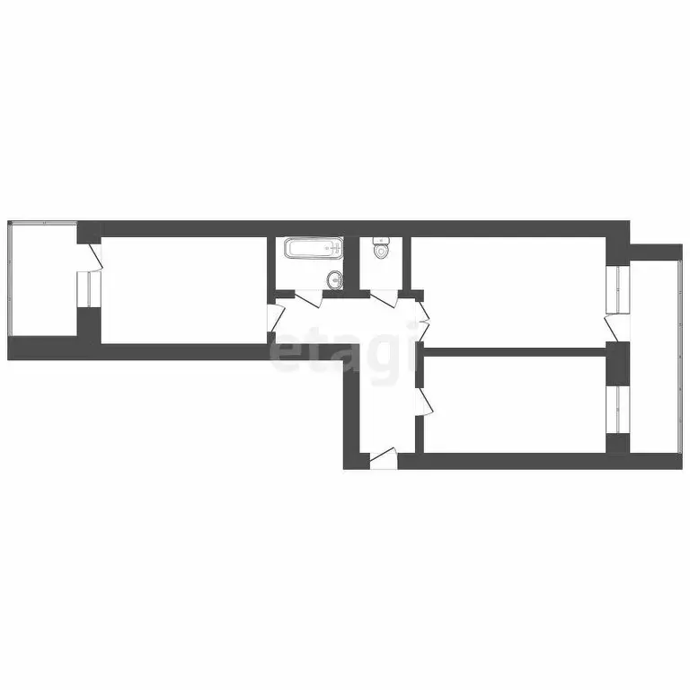 2-комнатная квартира: Томск, Мельничная улица, 45А (64.2 м) - Фото 0