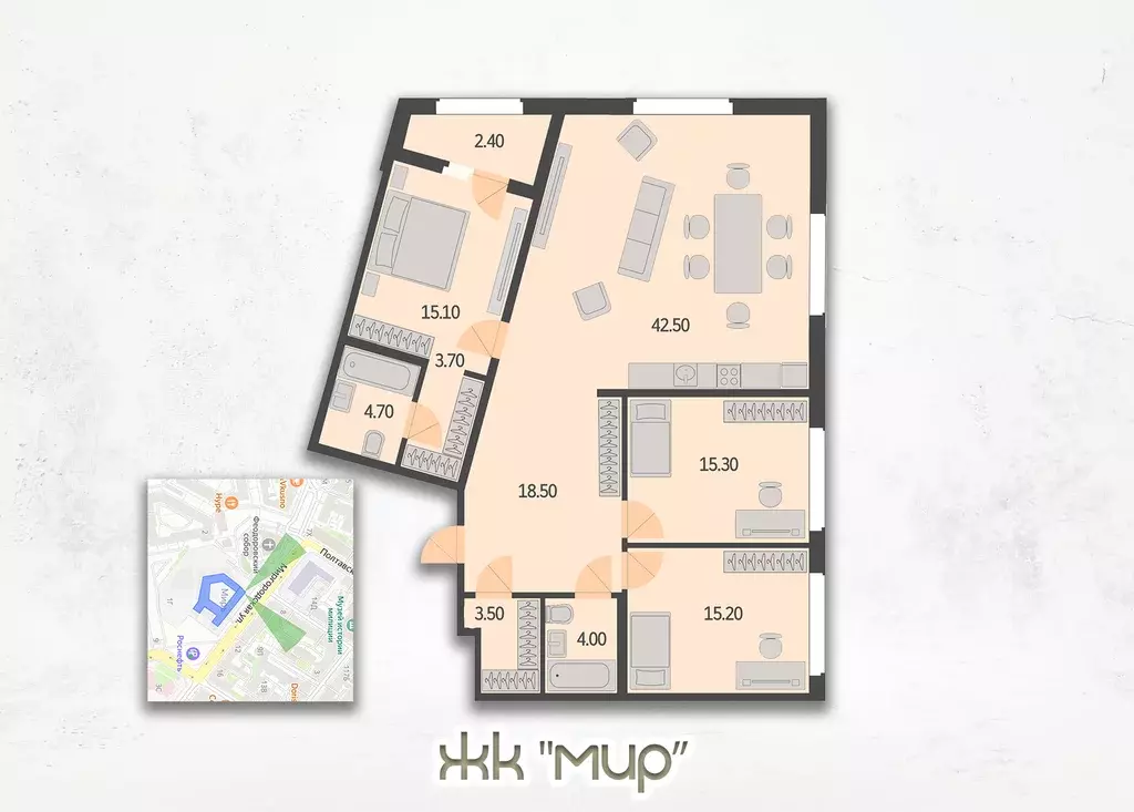 Продаётся 3-к квартира, 125 м - Фото 1