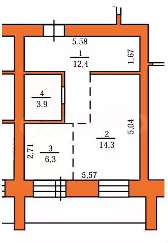 1-к. квартира, 39,5 м, 7/9 эт. - Фото 0