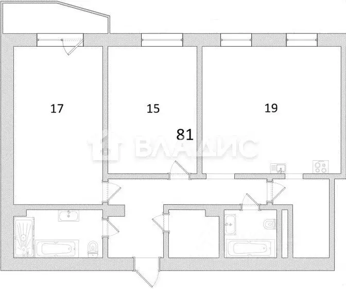 3-к кв. Москва Малая Филевская ул., 36 (81.0 м) - Фото 2
