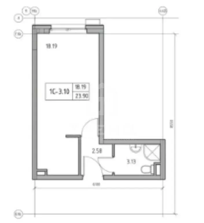 Квартира-студия: Санкт-Петербург, Архивная улица, 3к1 (23.7 м) - Фото 1