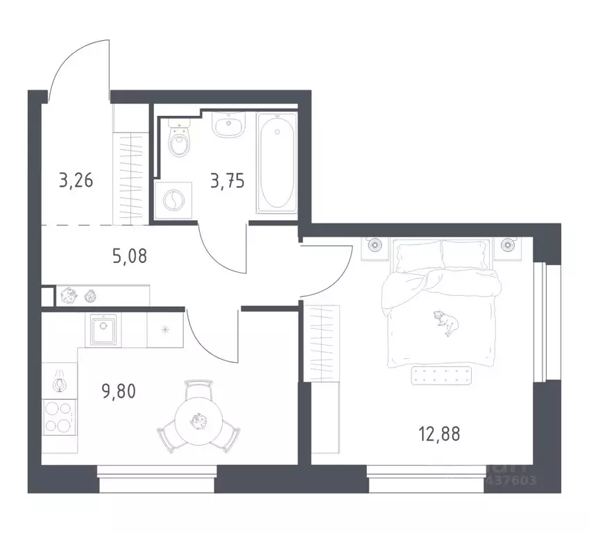 1-к кв. Приморский край, Владивосток ул. Нейбута (34.77 м) - Фото 1