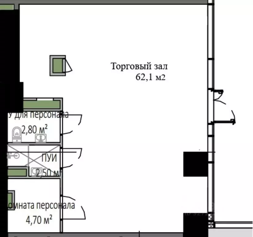 Помещение свободного назначения в Москва просп. Мира, 222 (72 м) - Фото 2