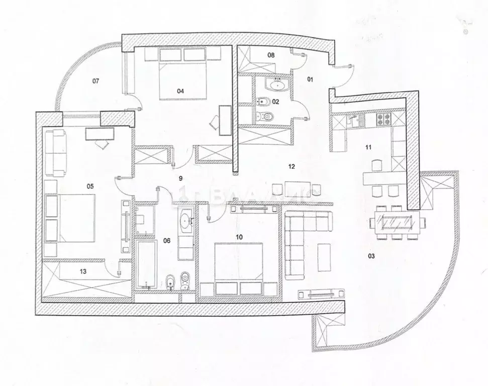3-к кв. Москва ул. Кутузова, 11К4 (143.6 м) - Фото 1