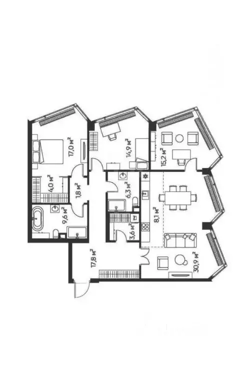 4-к кв. Москва Летниковская ул., 11к1 (130.4 м) - Фото 2