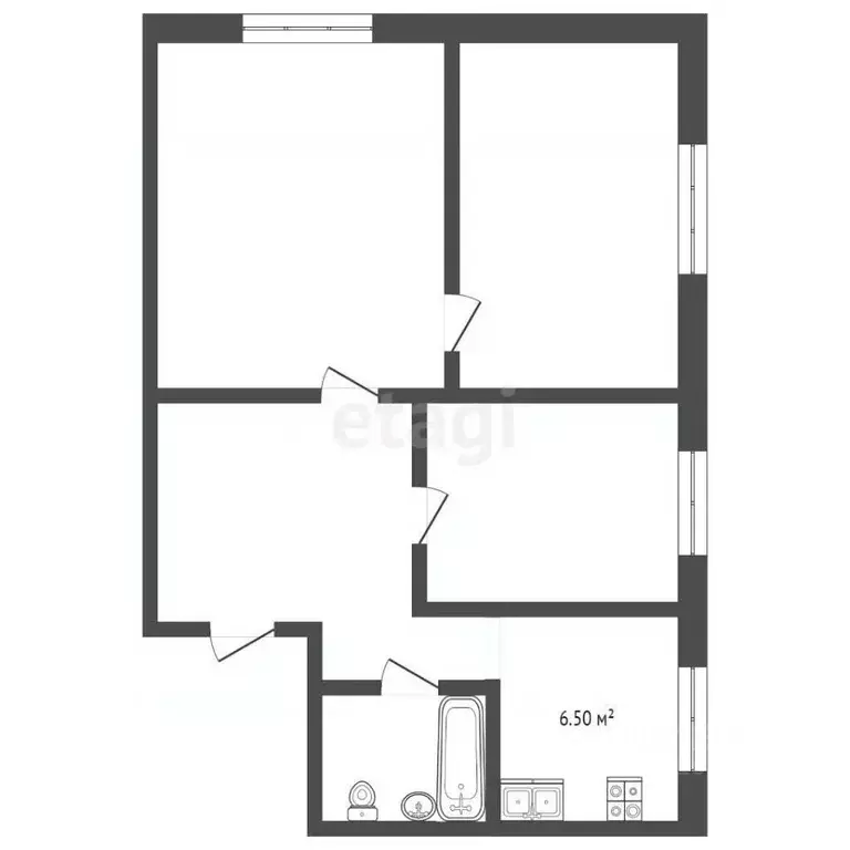 2-к кв. Саратовская область, Балашовский район, пос. Октябрьский ... - Фото 2