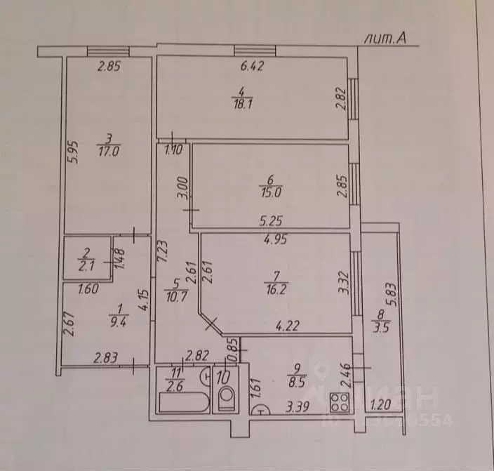 4-к кв. Татарстан, Елабуга 4/5 мкр, ул. Хирурга Нечаева, 16А (104.0 м) - Фото 0