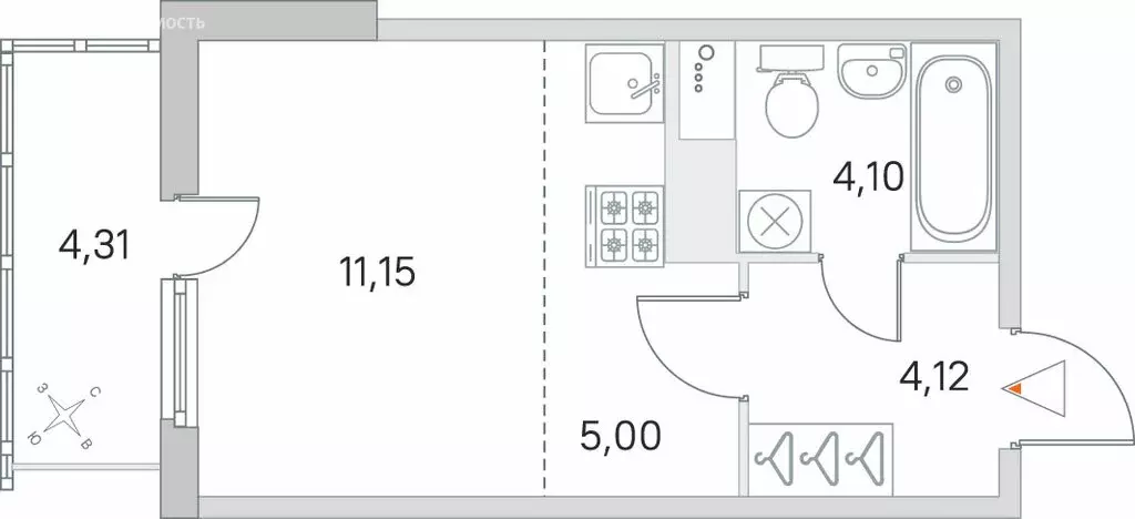Квартира-студия: Всеволожский район, Заневское городское поселение, ... - Фото 1