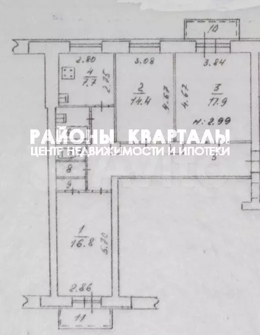 3-к. квартира, 79,6 м, 5/5 эт. - Фото 0