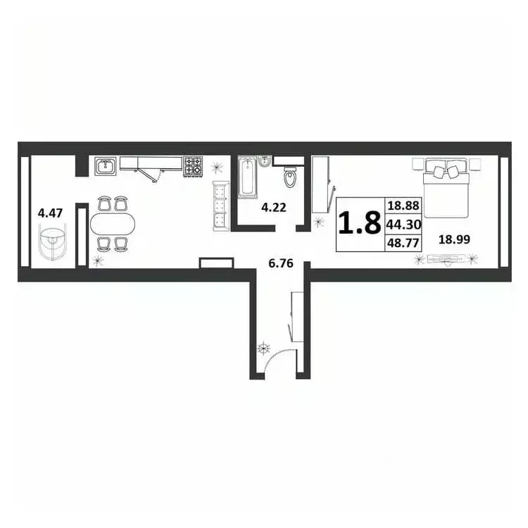 1-к кв. Новгородская область, Великий Новгород ул. Якова Павлова, 15 ... - Фото 1