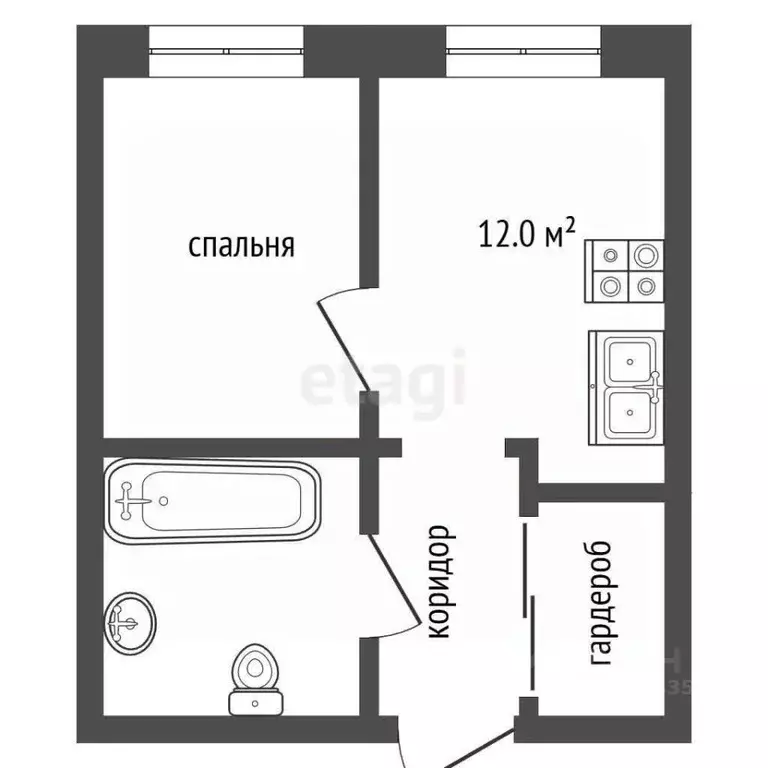1-к кв. Москва ул. Мустая Карима, 12 (36.7 м) - Фото 2