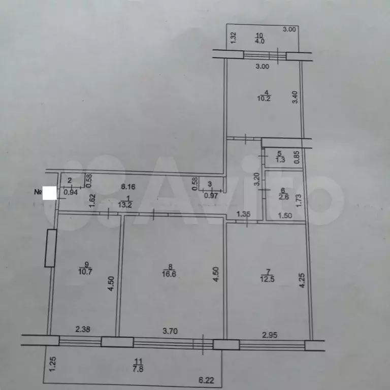 3-к. квартира, 72,5 м, 9/9 эт. - Фото 0