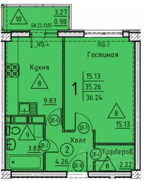 1-к кв. Пензенская область, Пенза ул. Генерала Глазунова, 6 (35.3 м) - Фото 0