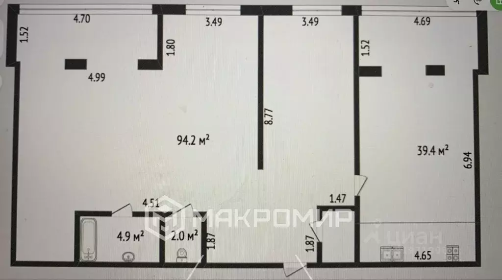 3-к кв. Ханты-Мансийский АО, Сургут Игоря Киртбая ул., 10/1 (142.5 м) - Фото 2