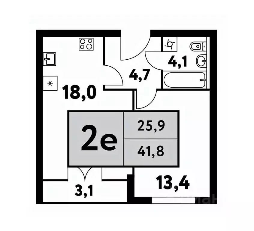 2-к кв. Москва Фестивальная ул., 15к24/2 (41.8 м) - Фото 0