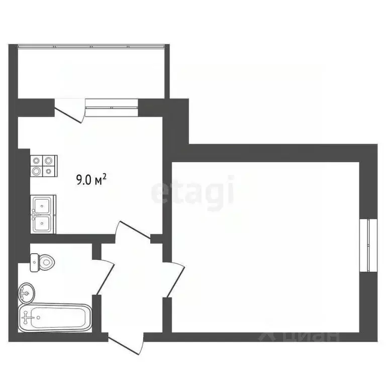 1-к кв. Калужская область, Калуга бул. Солнечный, 10 (39.3 м) - Фото 2