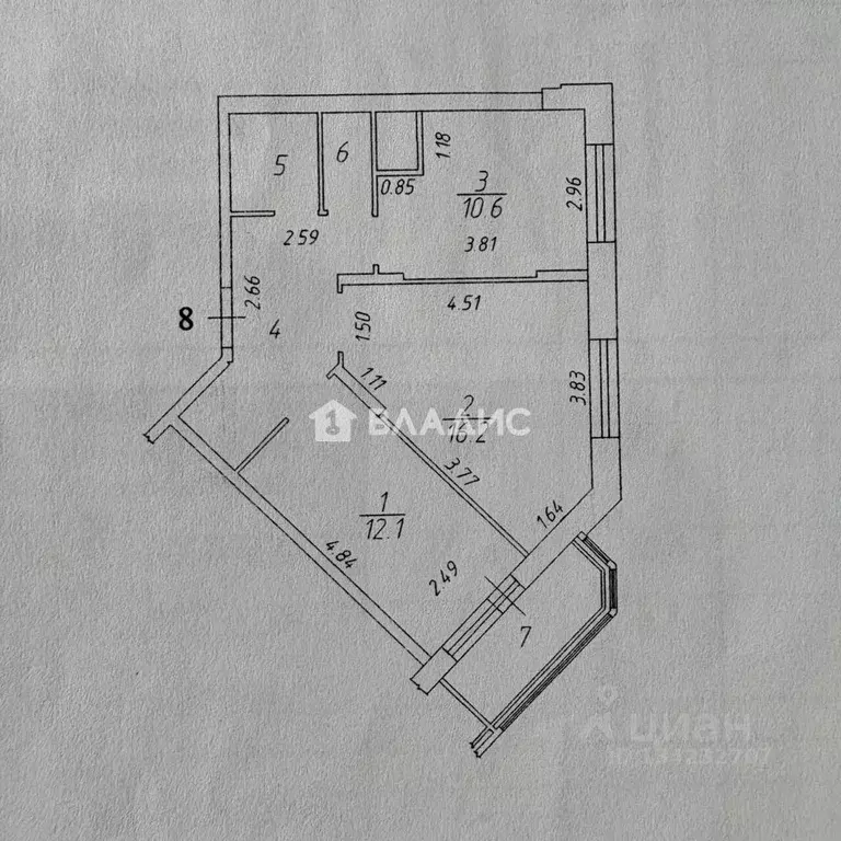 2-к кв. Московская область, Красногорск ул. Игоря Мерлушкина, 2 (53.3 ... - Фото 2