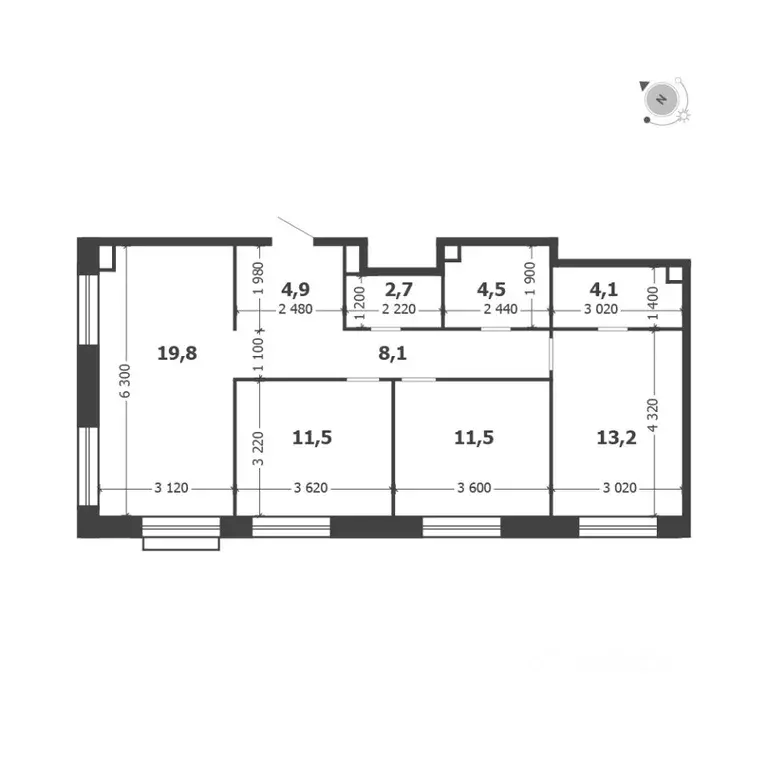 3-к кв. Москва проезд Проектируемый № 7021А (80.3 м) - Фото 1