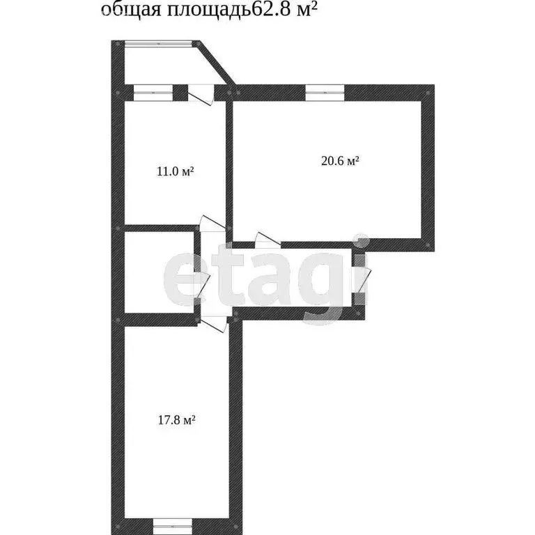 2-комнатная квартира: Тобольск, 10-й микрорайон, 71А (62.3 м) - Фото 1