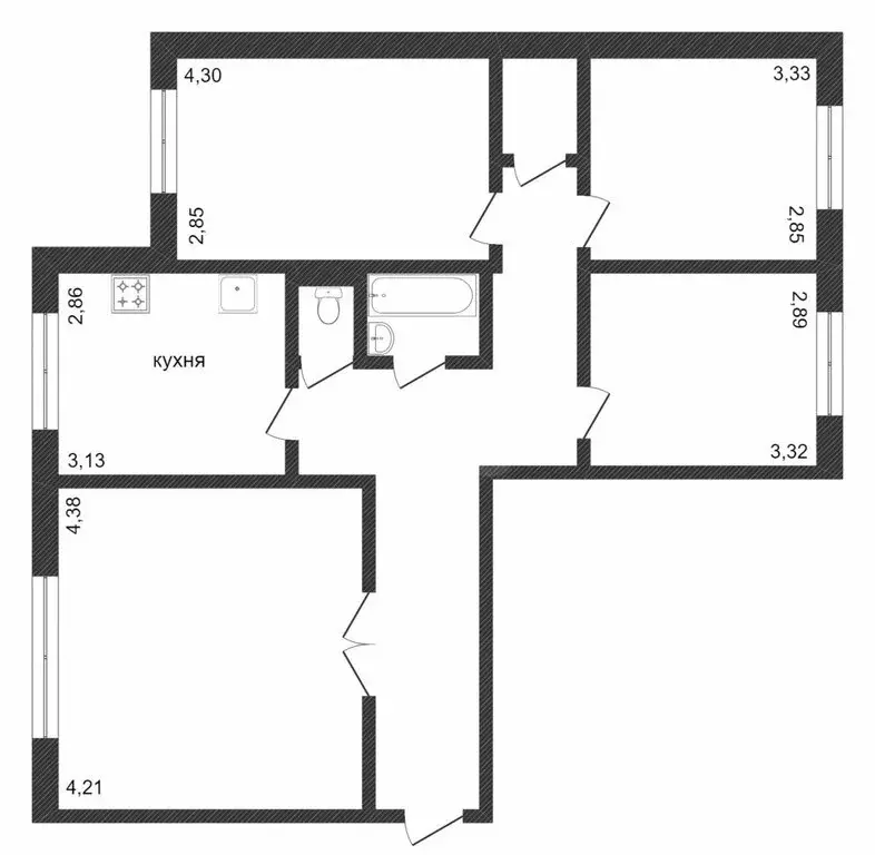 4-комнатная квартира: Тобольск, микрорайон 7А, 34 (78.6 м) - Фото 0
