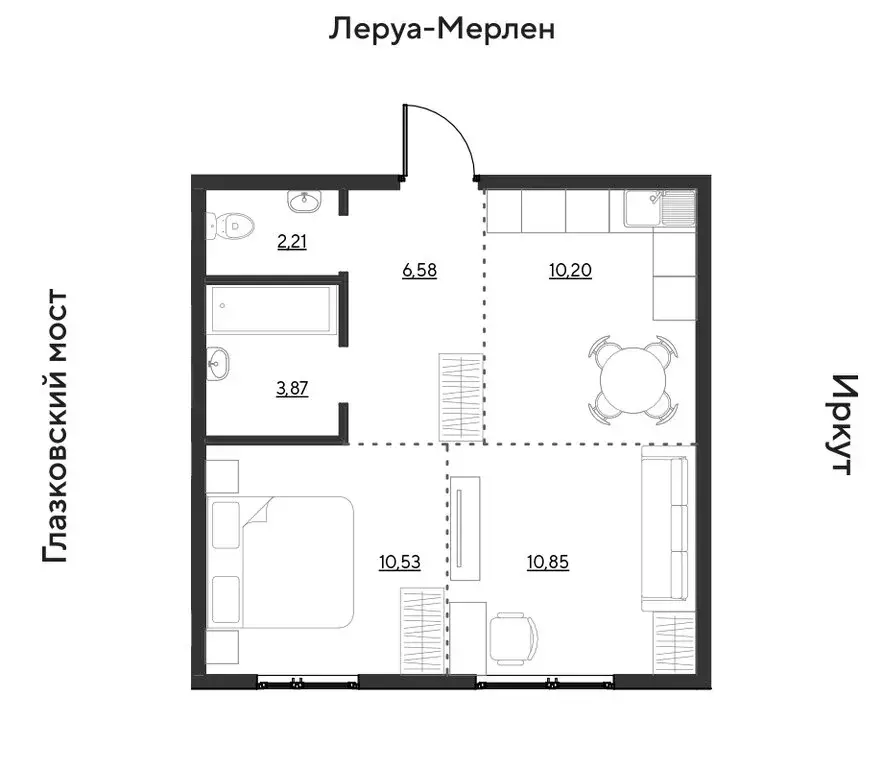 2-комнатная квартира: Иркутск, квартал Затон, ЖК Затон (44.24 м) - Фото 1