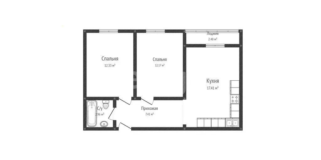 2-комнатная квартира: Краснодар, улица Ивана Беличенко, 97 (54.5 м) - Фото 1