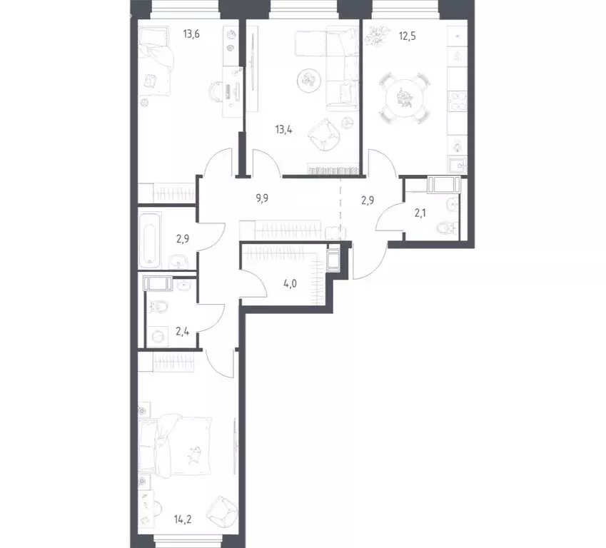 3-комнатная квартира: Мытищи, 1-й Стрелковый переулок, 5к1 (76.8 м) - Фото 1