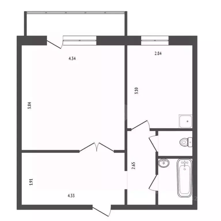 1-к кв. Красноярский край, Красноярск 9 Мая ул., 51 (40.7 м) - Фото 2