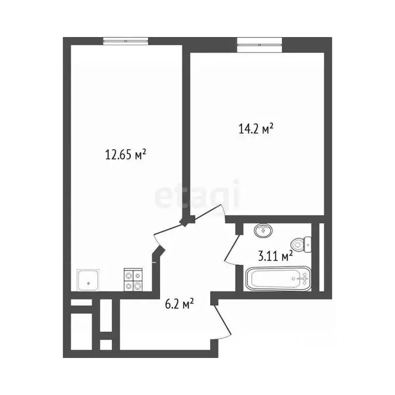 1-к кв. Тюменская область, Тюменский муниципальный округ, д. Патрушева ... - Фото 1